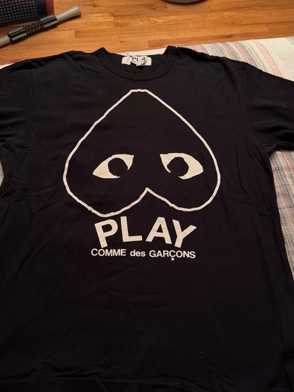 Comme des Garcons PLAY Black and White Heart Logo Tee